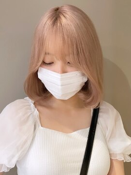 ベレーザ 渋谷(BELEZA) ba1185ハイトーンホワイトミルクティー金髪ボブロブヘアボブルフ