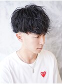 フェザーパーマ/刈り上げセンターパート/サーフカール[新宿]