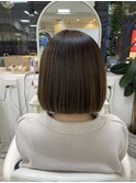 切りっぱなしボブ[黒髪/グレーベージュ/レイヤーロング]