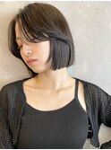 切りっぱなしボブ 美髪 似合わせ 学割U24 くびれボブ 暗髪 A0322