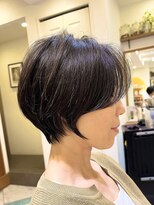ロンド パルティール 大宮(Lond partir)&nbsp;カールセミディシアカラー姫カットダークアッシュショート