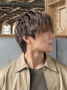 ナンバー ソポ 札幌/ジャム 札幌(N° sopo/JAM) メンズアッシュブラックカルマパーマ爽やかセンターパート韓国