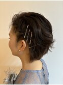 結婚式ヘアセット×ピン留めアレンジ