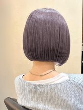 《ラベンダーカラー×ショートボブ》色落ちしても綺麗なハイトーンカラーを◎[横浜西口/ブリーチカラー]