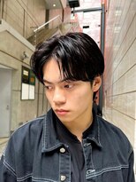 艶センターパートニュアンスパーマカルマパーマダークアッシュ