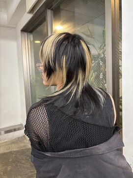 レコ 渋谷(LECO) シャギーレイヤーのブロックブリーチデザイン