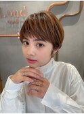 ワイドバングイメチェン美髪外ハネショートボブ錦糸町