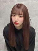 10代20代ワンカールレイヤーフェミニンロング小顔薄めバング