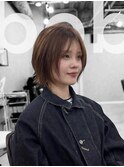 ラベンダーベージュ×レイヤーボブ【田野剛大】梅田