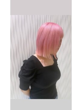 アース 会津若松店(HAIR&MAKE EARTH) ブロッサムピンクのストレートボブ