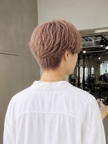 ブルー(BLUE) メンズカット ピンクベージュ マッシュレイヤー【mt___213r】