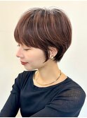 20代30代ミニボブ切りっぱなしボブ前髪あり小顔外はねボブ韓国風