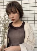 ニュアンスショートボブ×まろやかベージュ