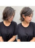 ツーウェイ切りっぱなしボブハイライト