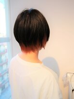 ヘアーライズ 池袋東口店(hair RISE) ショートボブ×インナーカラーピンクオレンジ
