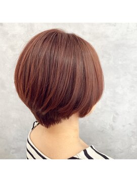 フラット(FLAT) ピンキーショートピンクブラウン×ショート