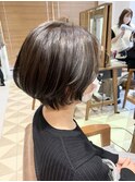 ハイライト×グレージュ　大人ショートボブ☆