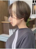 美髪にオトナかわいいホワイトグレージュネビージュショートボブ