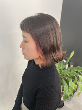 ルヴェルヘアー(Revel hair) 外ハネ×インナーピンクオレンジ