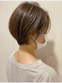 丸みショート×シアーブラウン