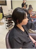ショートカットショートボブマッシュショートシースルーバング
