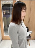 "久保田"切りっぱなしロブ伸ばしかけ前髪ストレート