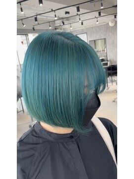 アレンヘアー 京橋店(ALLEN hair) ケアブリーチ/グリーン/ボブ