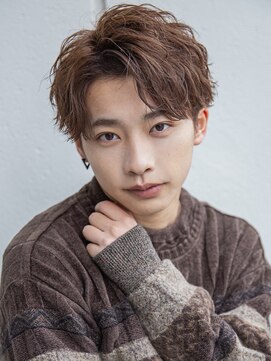 シティ(CITY) 【men`s】フェザーパーマグレー刈り上げショートブルーカラー