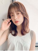 小顔 似合わせカット メルティーカラー ウェーブミディアム