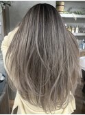 髪質改善縮毛矯正,レイヤー,縮毛矯正,白髪ぼかしハイライト.白髪