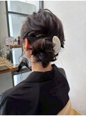 20代30代お呼ばれヘアセット大人っぽシニヨンスタイル◎結婚式