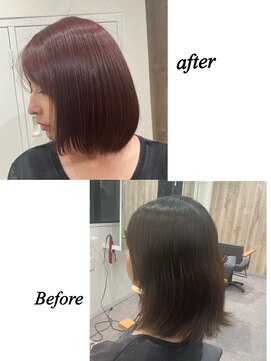 イノセンス 西宮北口店(innocence) 【innocence】大人ボブ/ブリーチなし/レッドカラー