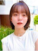 Say.ショートボブミニボブ丸みショートオリーブグレー暗めカラー