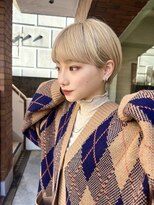 コール ネックス ザ サロン 表参道(COALL nex the salon)&nbsp;ハイトーンカラー前髪あり小顔愛されマッシュショート