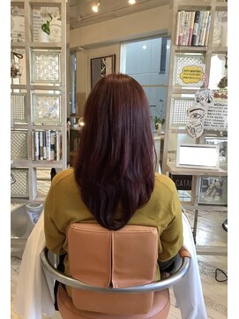 アシャ ヘアー ソリューション 神戸店(asha hair solution) イメチェン/ピンクベージュ/アンブレラカラー/前髪/摂津本山