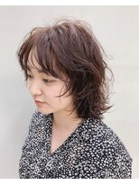 テトヘアー(teto hair)&nbsp;レイヤー　ウルフ　パープルアッシュ　ウェーブ  ワンカール