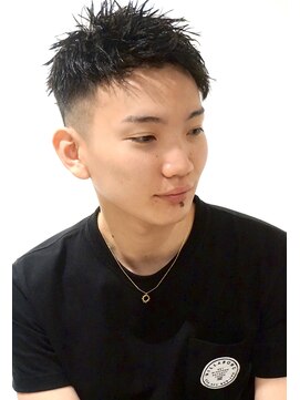 メリケンバーバーショップ コウベ(MERICAN BARBERSHOP KOBE) 七三オールバックツイストパーマかき上げヘアコンマヘア54