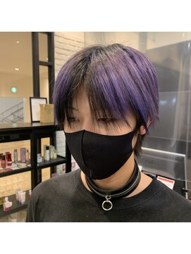 ミューズ 新浦安店(HAIR&NAIL MUSE) 個性派/フェイスフレーミングラベンダー&ブラックカラー