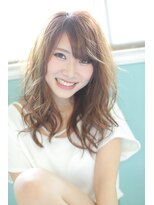 ジーナ 船橋(Zina)&nbsp;小顔セミウェットウェーブピンクベージュハイライトカラー