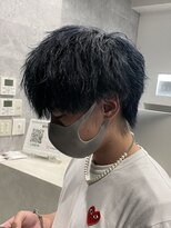 アンダーバーホワイト(_WHITE)&nbsp;王道マッシュ【ネイビーブラック】