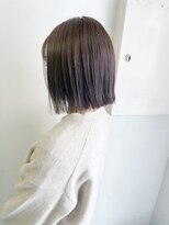 キャンバス バイ ネオリーブ 横浜西口(Canvas by neo.)&nbsp;外ハネボブ　ぱっつんボブ　切りっぱなしボブ　ベージュ