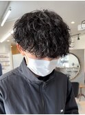 波巻きスパイラルパーマメンズパーママッシュヘア
