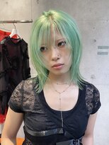 キャロルガーデンズ ボコカ 表参道(Carroll Gardens bococa)&nbsp;ミントグリーン ブリーチ ハイトーン レイヤー