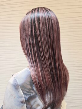 ヘアメイク アリエス 岩切店(HAIR MAKE aries) ピンクバレイヤージュ　仙台岩切20代30代40代 デザインカラー