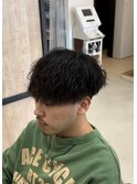 大分メンズツイストスパイラルパーマ刈り上げマッシュショート