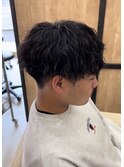 大分メンズ刈り上げマッシュツイストスパイラルパーマスタイル
