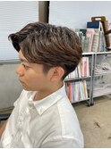 フェザーパーマ風アップバング