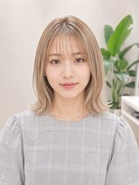 エイチエムヘアーホーム 池袋2号店(H M hair home)&nbsp;ミルクティーベージュ/レイヤーボブ/韓国巻き/顔周りカット