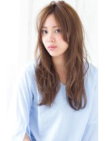 マリアバイアフロート(Maria by AFLOAT) センターパートの無造作ロングパーソナルカラーグレージュ