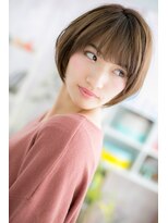 ナチュラルモードマロンベージュ前下がりボブc1